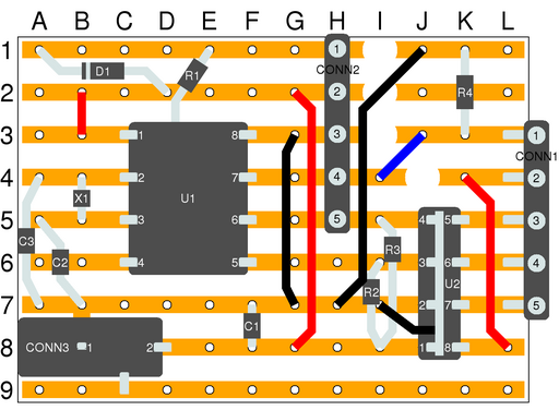 Circuit Layout on Stripboard